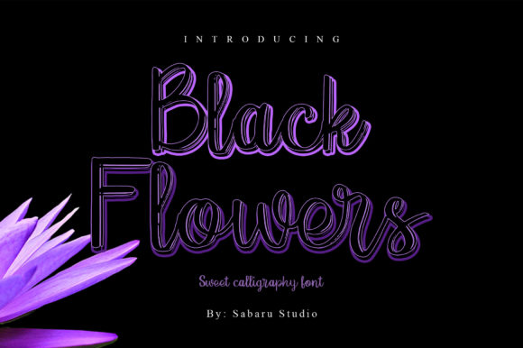 Black Flowers Font: A Handwritten Typeface for Editorial Elegance
