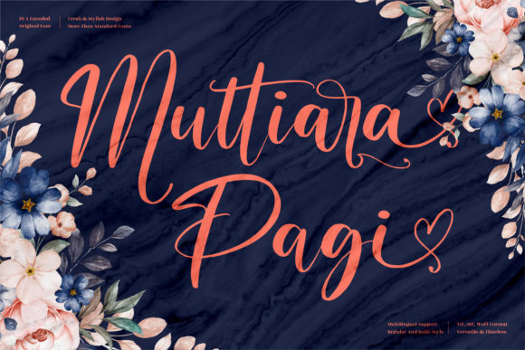 Muttiara Pagi: A Script Font for Elegant Editorial Design